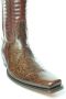Sendra Boots 5907 Bruin Heren Cowboy Western Laarzen Handgemaakt Reliëf Bloemmotief Verkort Spitse Neus Iets Schuine Hak Rechte Schacht Pull Loops Echt Leer - Thumbnail 5