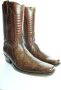 Sendra Boots 5907 Bruin Heren Cowboy Western Laarzen Handgemaakt Reliëf Bloemmotief Verkort Spitse Neus Iets Schuine Hak Rechte Schacht Pull Loops Echt Leer - Thumbnail 6