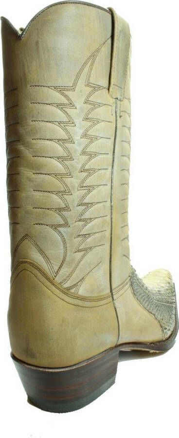 Sendra boots 5907 Mimo Zandkleur Heren Cowboy Western Laars Spitse Neus Beetje Schuine Hak Rechte schacht Treklussen Handgemaakt Echt Leer