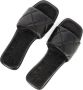 Shabbies Elegante Leren Slippers met Geweven Details Black Dames - Thumbnail 8
