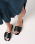 Shabbies Elegante Leren Slippers met Geweven Details Black Dames - Thumbnail 13