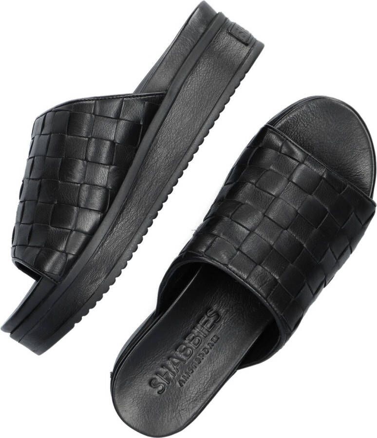 Shabbies Amsterdam Wickerwork chunky Sandals 170020260 Slippers Dames Zwart Schoenen
