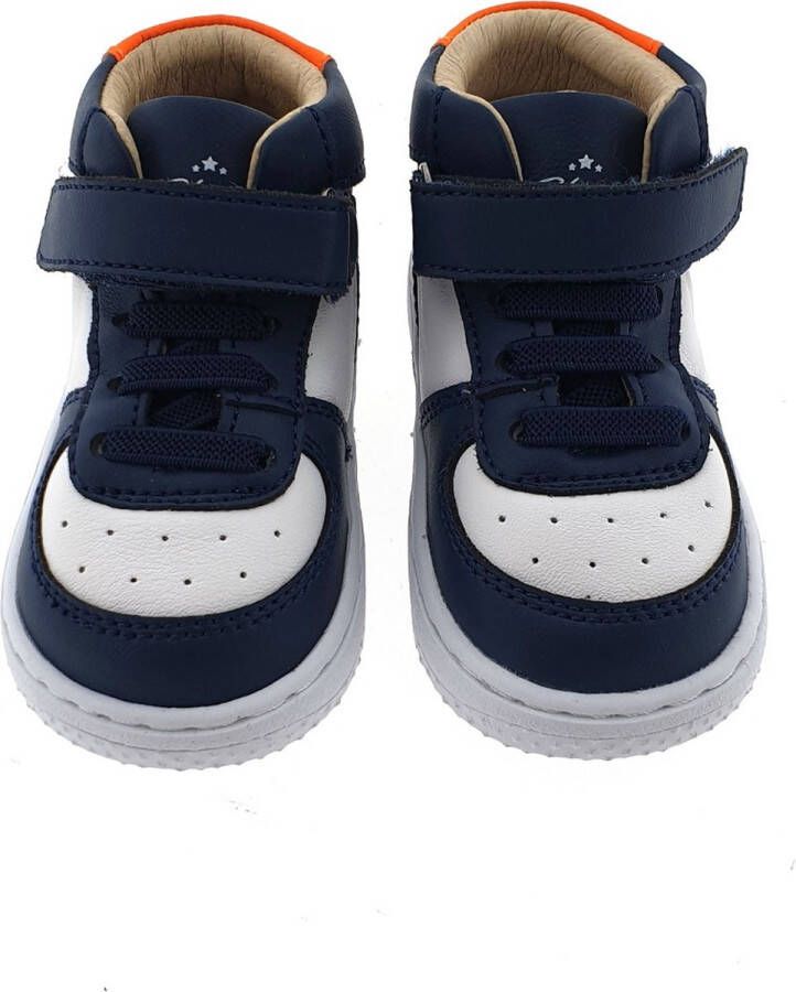 Shoesme Baby Babysneakers Jongens Blue White Orange Leer - Foto 12