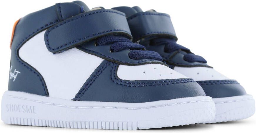 Shoesme Baby Babysneakers Jongens Blue White Orange Leer - Foto 14