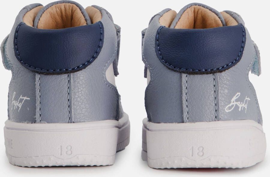 Shoesme Baby Babysneakers Jongens Jeans Blue White Leer