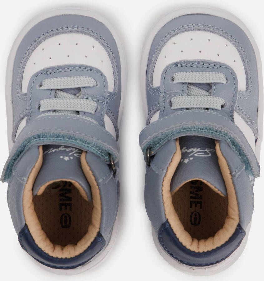 Shoesme Baby Babysneakers Jongens Jeans Blue White Leer
