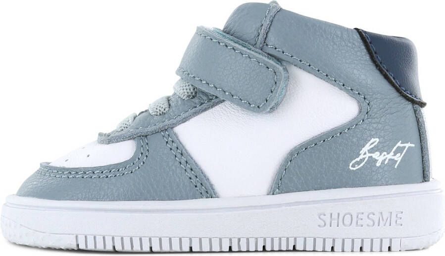 Shoesme Baby Babysneakers Jongens Jeans Blue White Leer