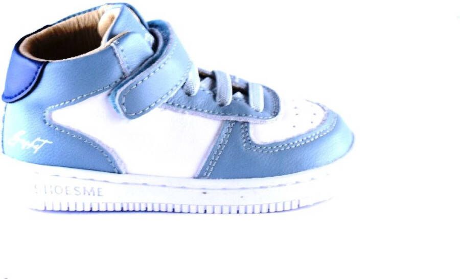 Shoesme Baby Babysneakers Jongens Jeans Blue White Leer