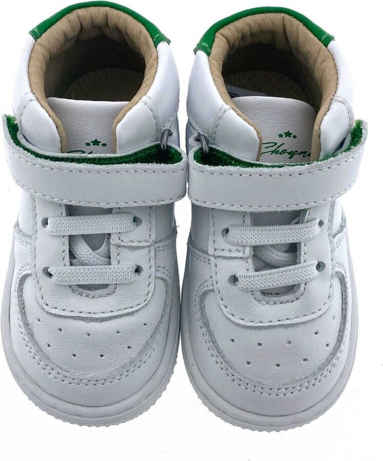 Shoesme Baby Babysneakers Jongens white green Leer