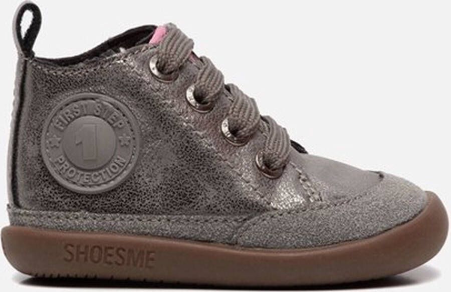 Shoesme Baby Babysneakers Meisjes Old Silver Leer