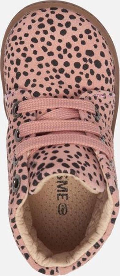 Shoesme Baby Enkelboots Meisjes Pink Black Dots Leer