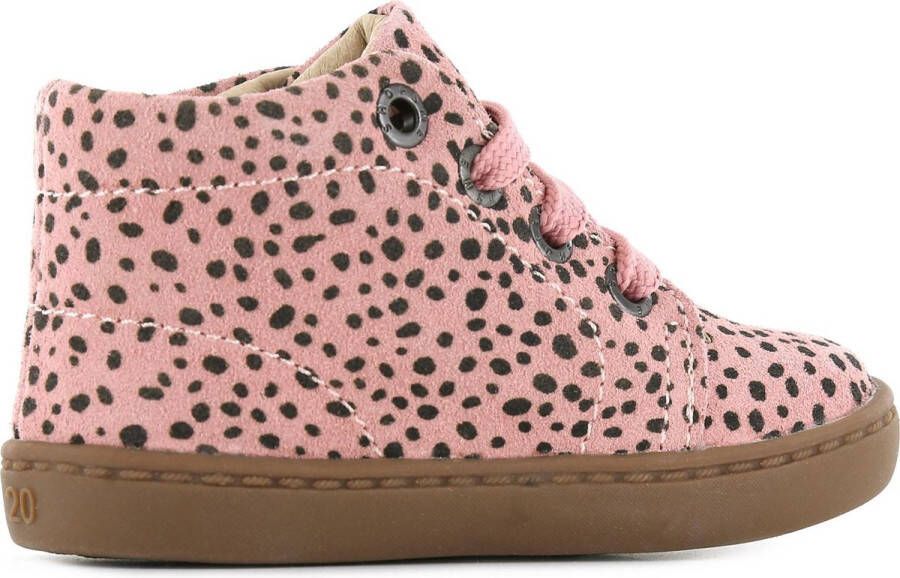 Shoesme Baby Enkelboots Meisjes Pink Black Dots Leer