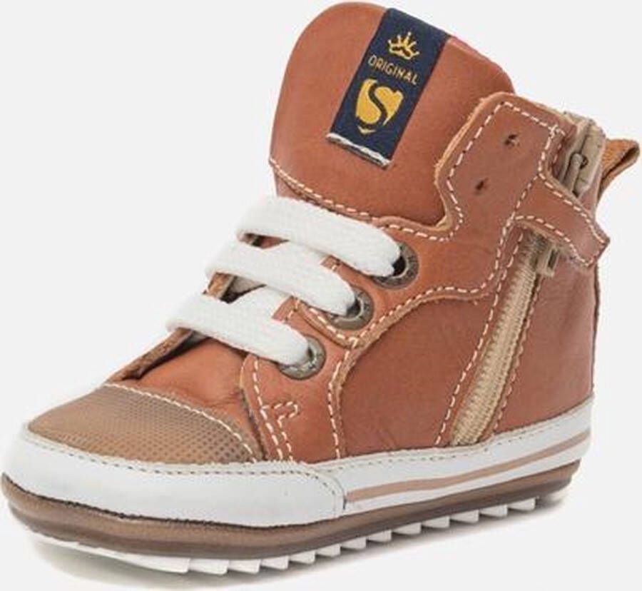 Shoesme Baby Veterschoenen Jongens Cognac Leer