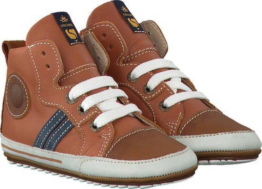 Shoesme Baby Veterschoenen Jongens Cognac Leer