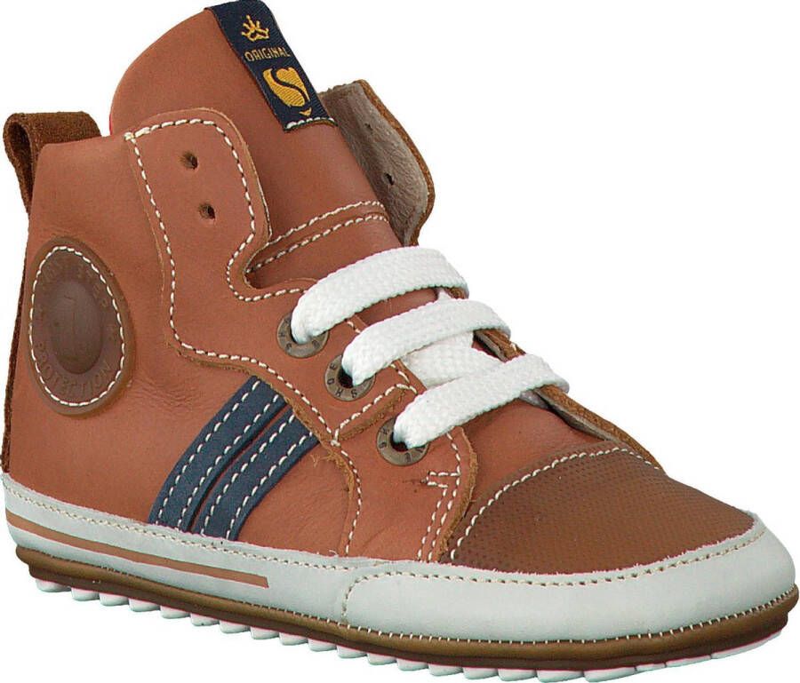 Shoesme Baby Veterschoenen Jongens Cognac Leer