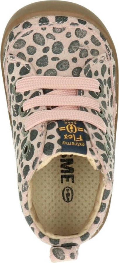 Shoesme Baby Veterschoenen Meisjes jongens PINK ANIMAL PRINT Leer