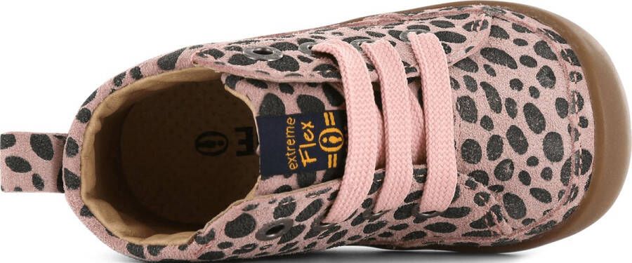 Shoesme Baby Veterschoenen Meisjes jongens PINK ANIMAL PRINT Leer