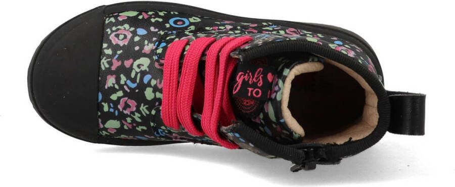 Shoesme Bikerboots Meisjes Black Multicolor pattern Leer