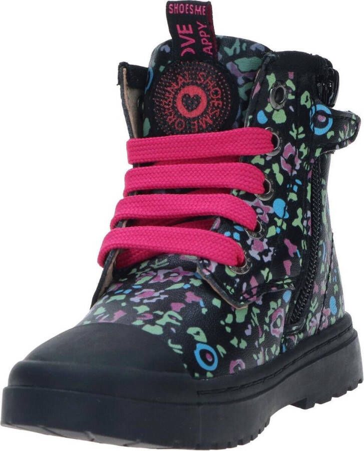 Shoesme Bikerboots Meisjes Black Multicolor pattern Leer