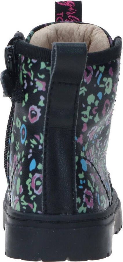 Shoesme Bikerboots Meisjes Black Multicolor pattern Leer