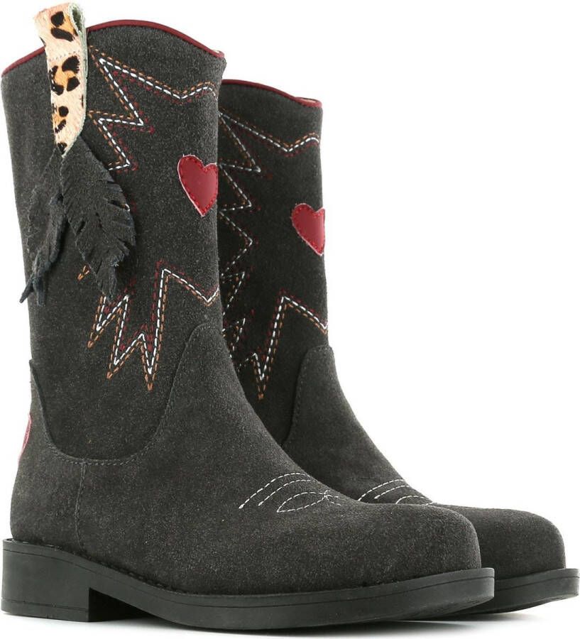 Shoesme Cowboylaarzen Meisjes DARK GREY Leer