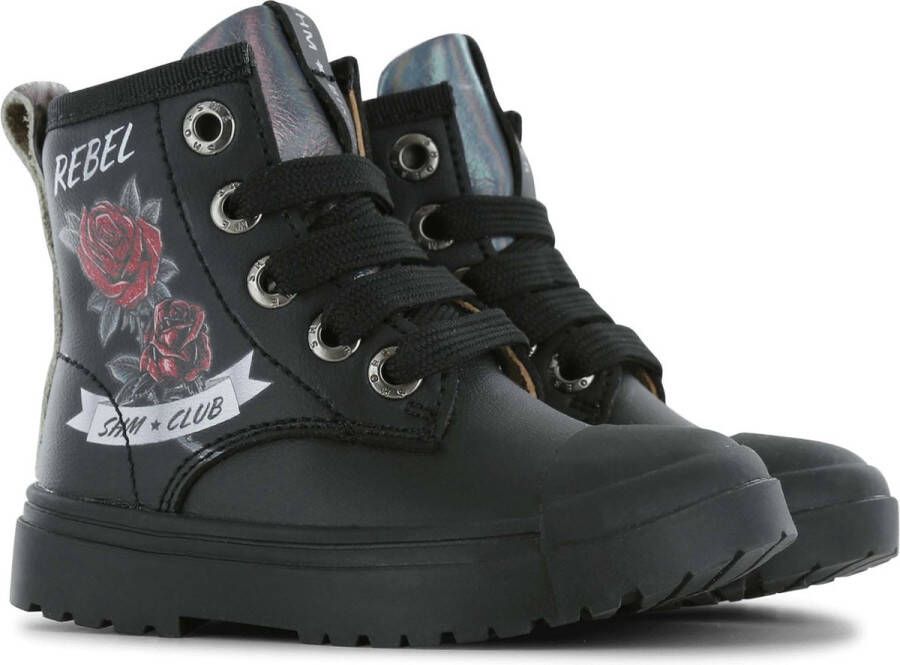 Shoesme Enkelboots | Meisjes | Black Roses | Leer - Foto 8