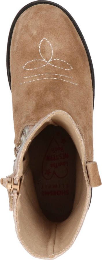 Shoesme Feathers meisjes cowboylaars Cognac