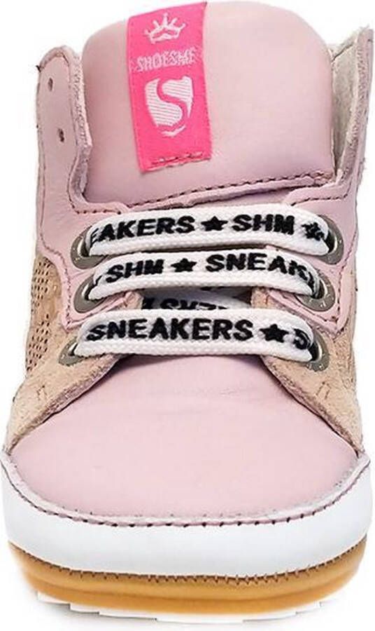 Shoesme hoge metallic roze babysneaker