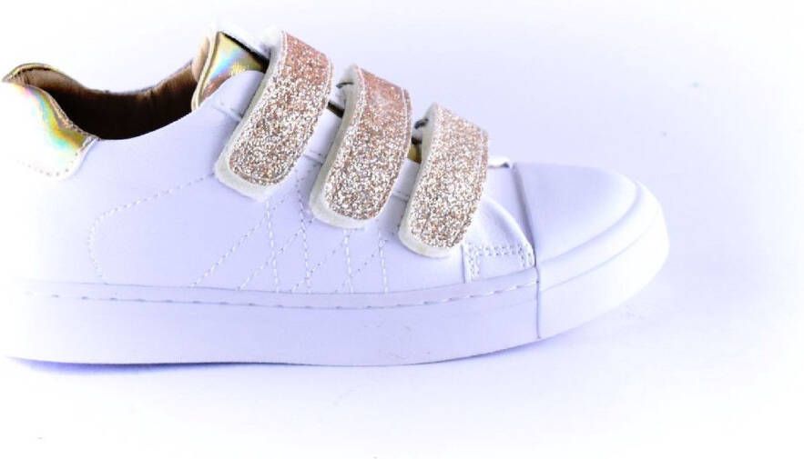 Shoesme leren sneakers wit goud met glitters Meisjes Leer Meerkleurig 24 - Foto 13