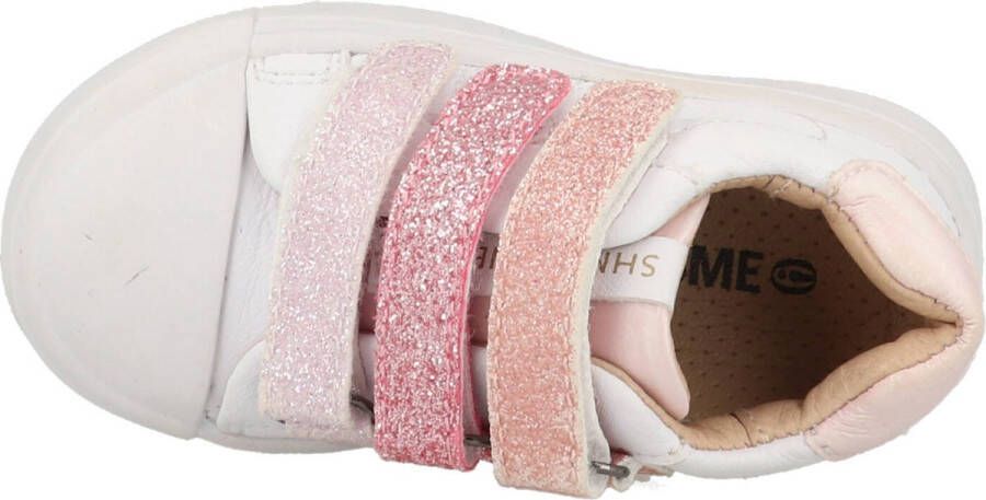 Shoesme Klittenbandschoenen Meisjes white Pink Leer