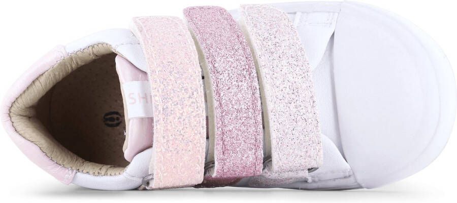 Shoesme Klittenbandschoenen Meisjes white Pink Leer