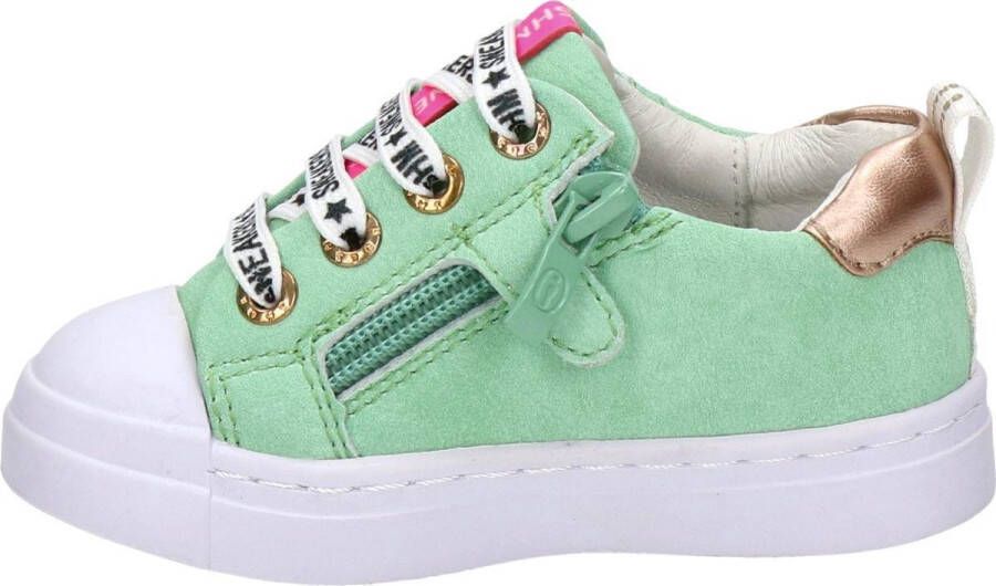 Shoesme mintgroene sneaker met luipaardprint