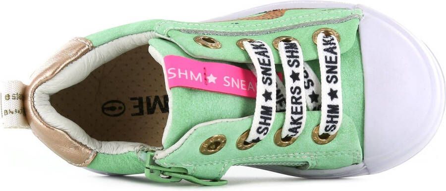 Shoesme mintgroene sneaker met luipaardprint