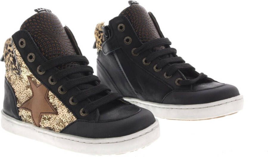 Shoesme UR21W052 A Black Gold Sneakers hoge sneakers - Foto 10