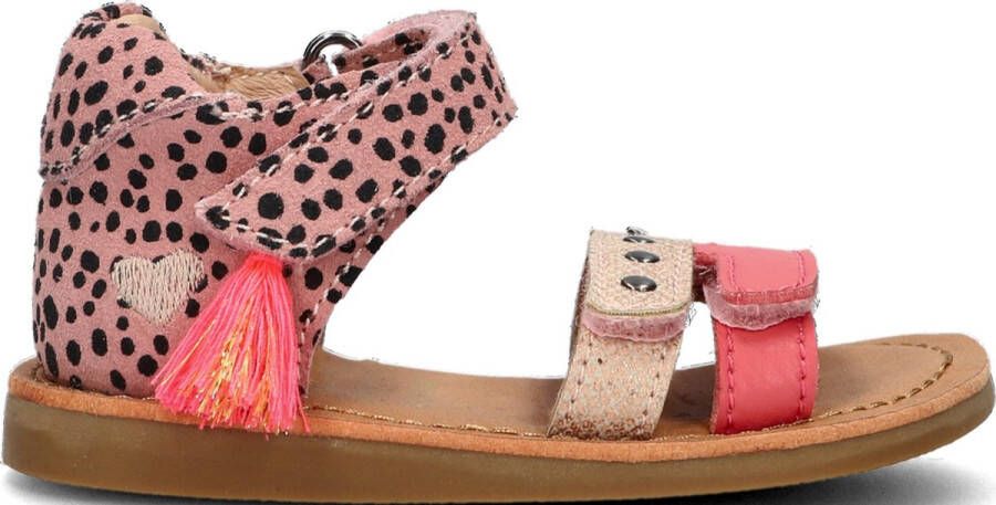 Shoesme Sandalen Meisjes Pink Black Dots Leer
