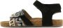 Shoesme IC22S008-A leren sandalen met dierenprint zwart - Thumbnail 5