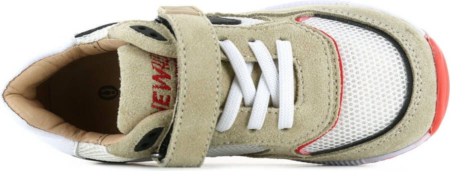 Shoesme Sneakers Jongens Beige Red Leer