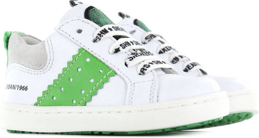 Shoesme Sneakers Jongens white green Leer