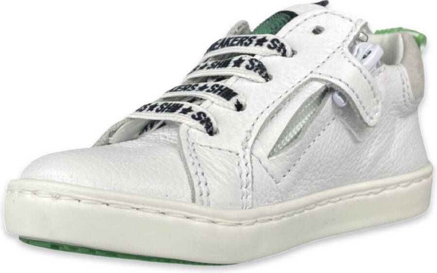 Shoesme Sneakers Jongens white green Leer