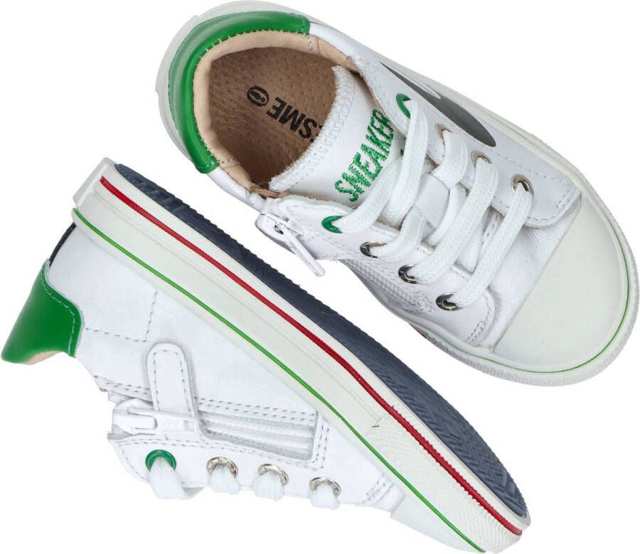 Shoesme Sneakers Jongens white green Leer