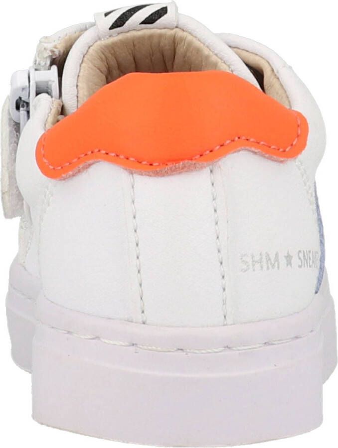 Shoesme Sneakers Jongens white orange Leer