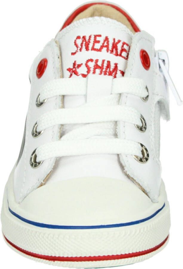 Shoesme Sneakers | Jongens | white red | Leer - Foto 2
