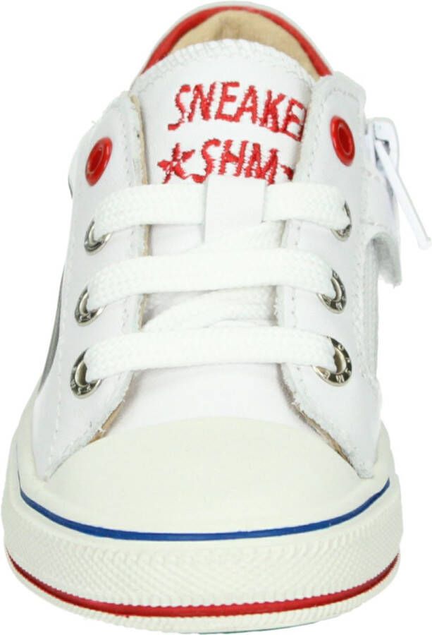 Shoesme Sneakers Jongens white red Leer