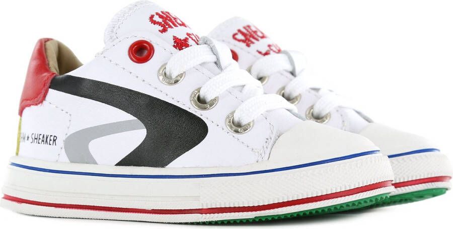 Shoesme Sneakers Jongens white red Leer