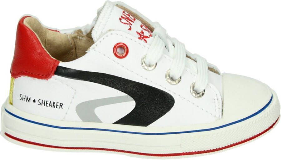 Shoesme Sneakers Jongens white red Leer