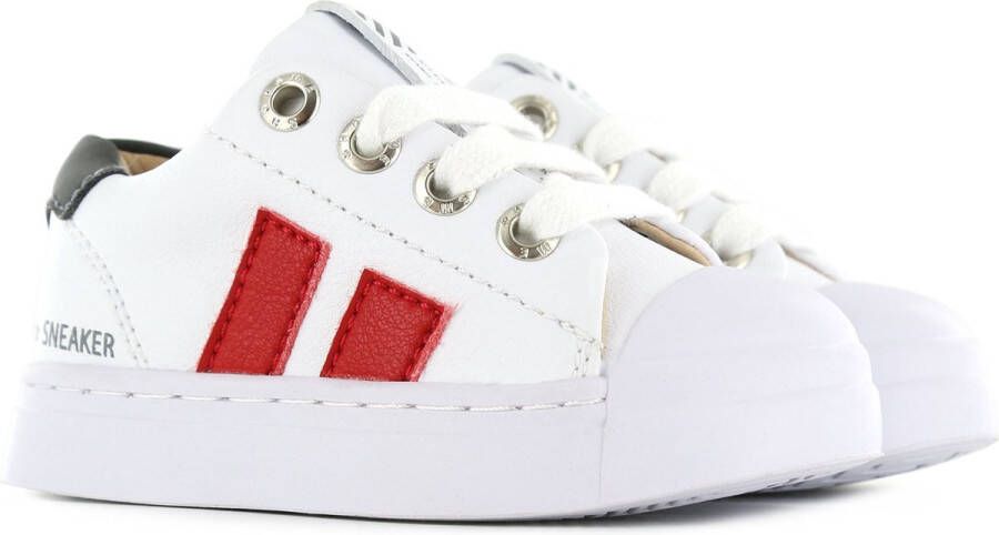 Shoesme Sneakers Jongens white red Leer