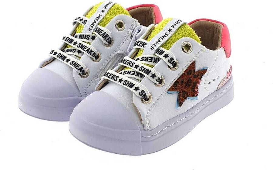 Shoesme Sneakers Meisjes white Pink Leer