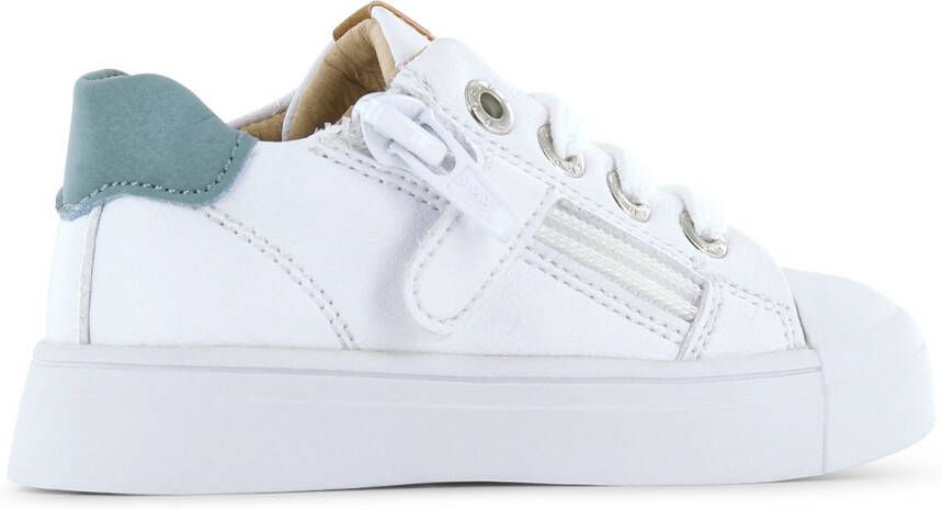 Shoesme Veterschoenen Meisjes jongens white green Leer