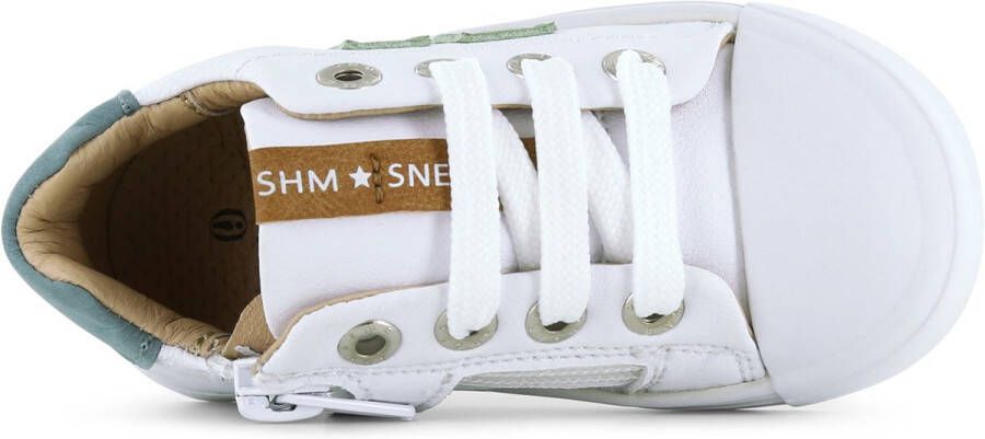 Shoesme Veterschoenen Meisjes jongens white green Leer