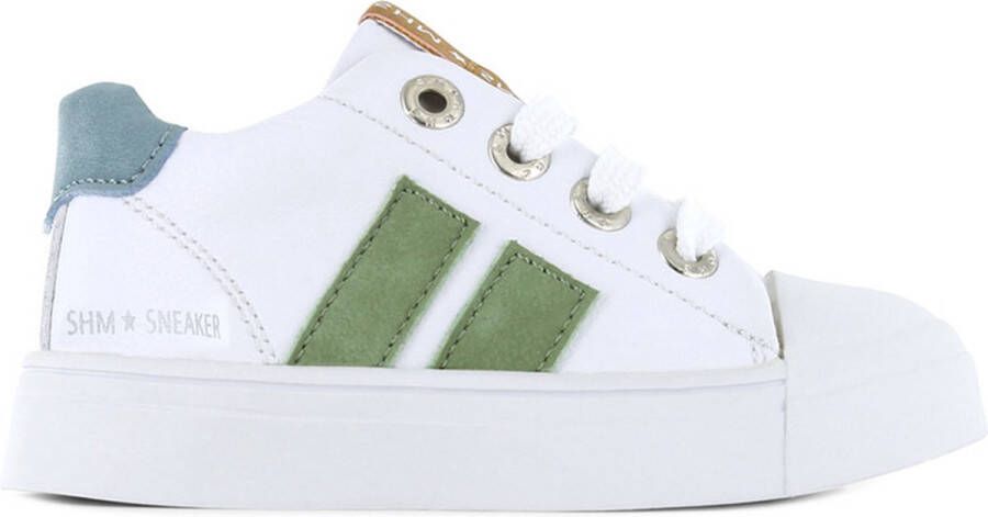 Shoesme Veterschoenen Meisjes jongens white green Leer